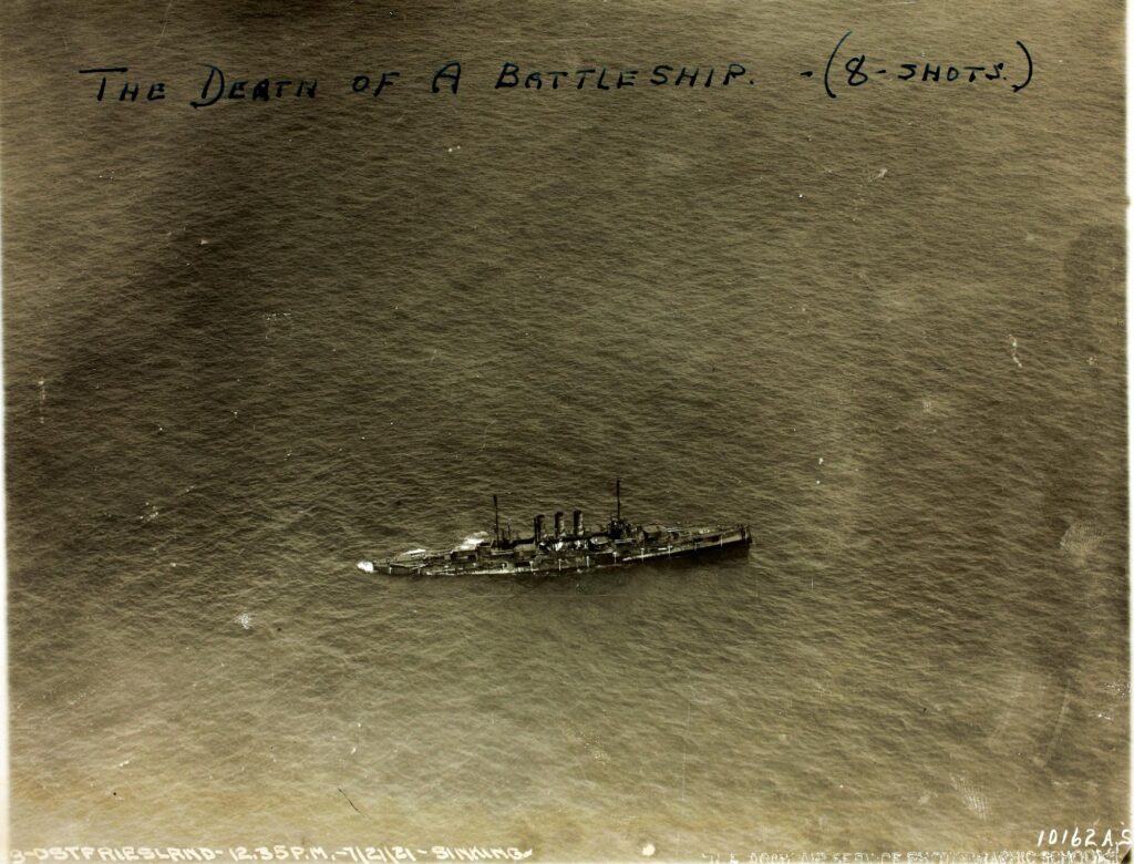 Ostfriesland, 21 July 1921 12:35 PM sinking after bombing trials