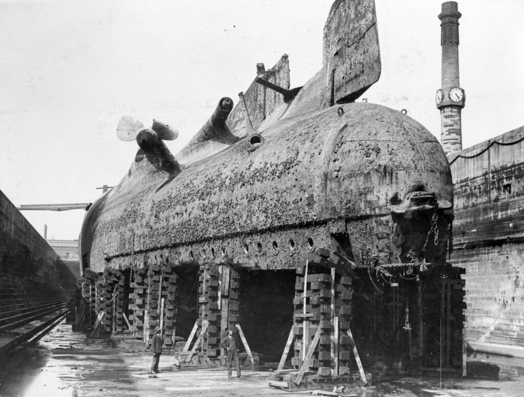 SMS Seydlitz being salvaged at Scapa Flow