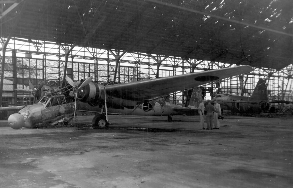 Mitsubishi G3M and G4M wrecks Isinomaki Airfield September 1945