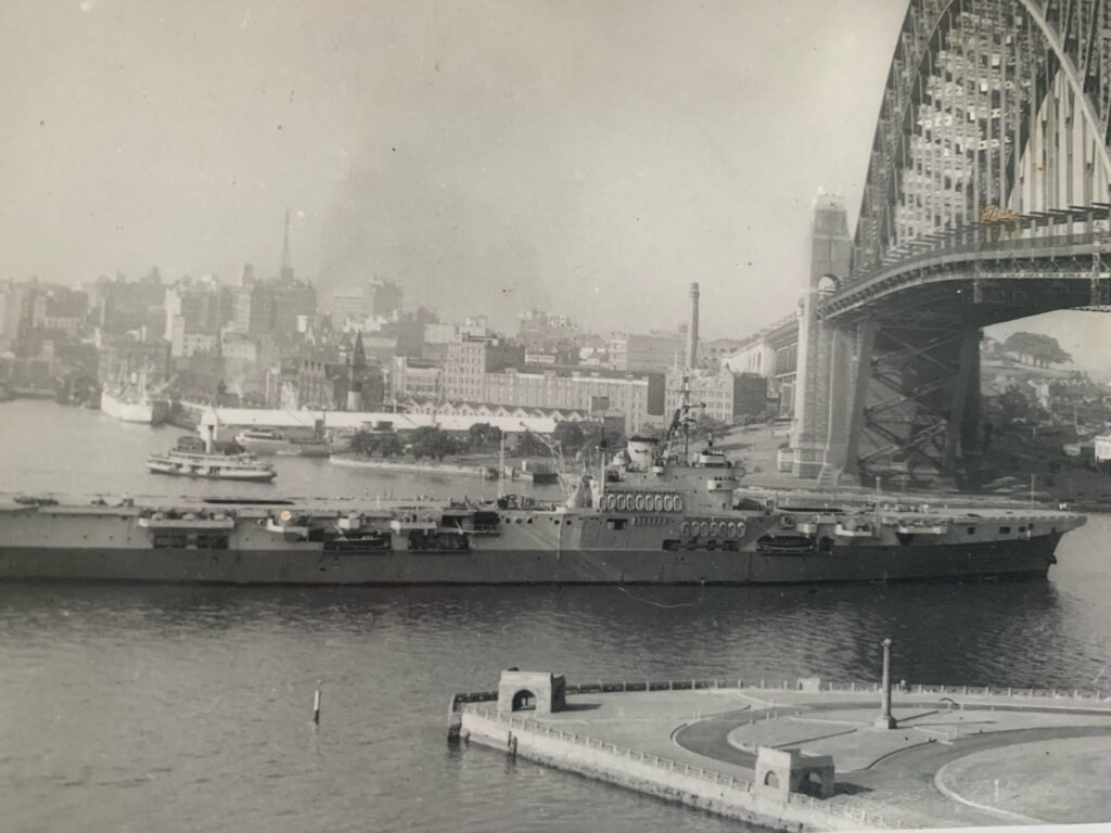 HMS Glory (R62) in Sydney in Sydney Harbour