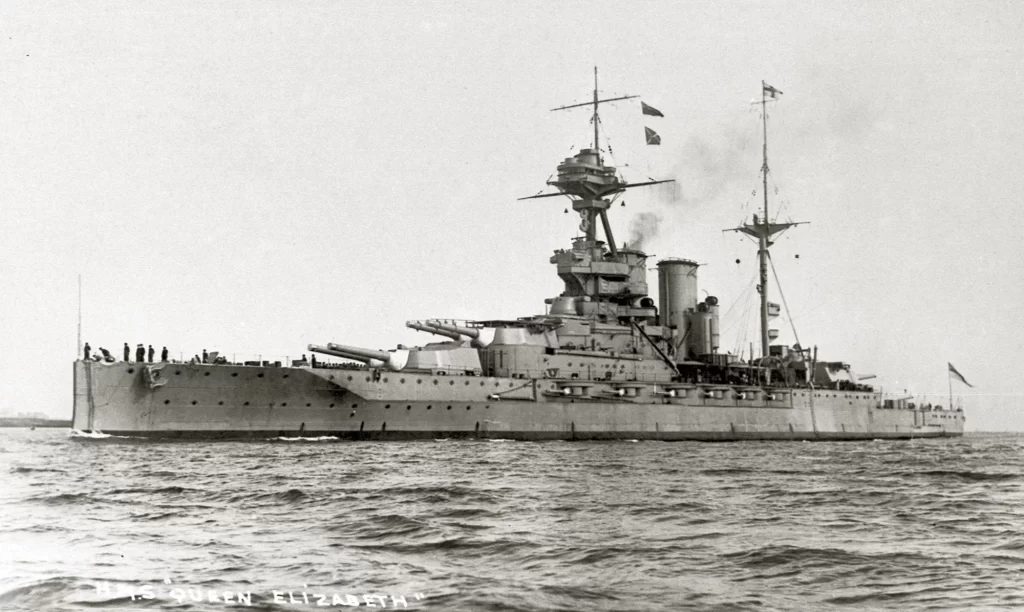 HMS Queen Elizabeth, soon after the conclusion of WW1