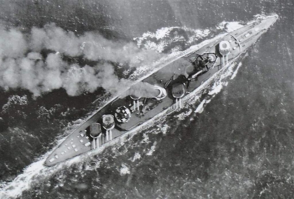 SMS Seydlitz seen from overhead