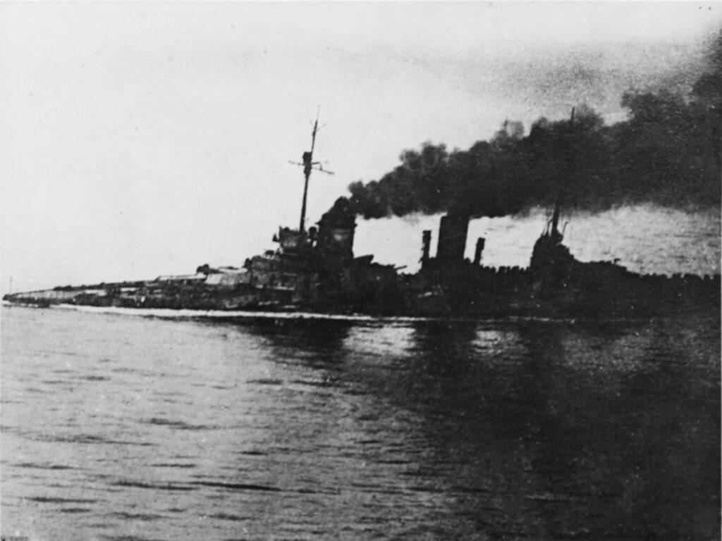 SMS Seydlitz badly damaged after the Battle of Jutland