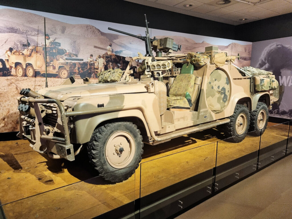 Long Range Patrol Vehicle MC2-Land Rover 110 6x6 used by the SAS in Iraq and Afghanistan Australian War Memorial