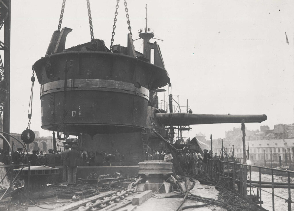 French Battleship Jean Bart (1911) fitting out