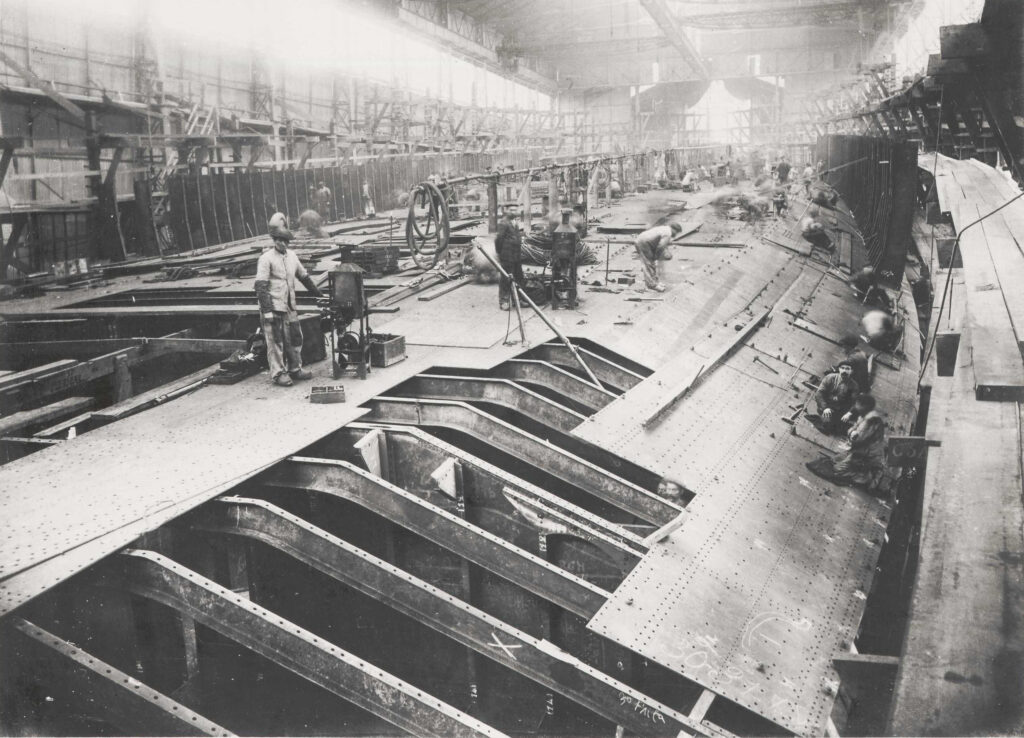 French Battleship Jean Bart (1911) under construction