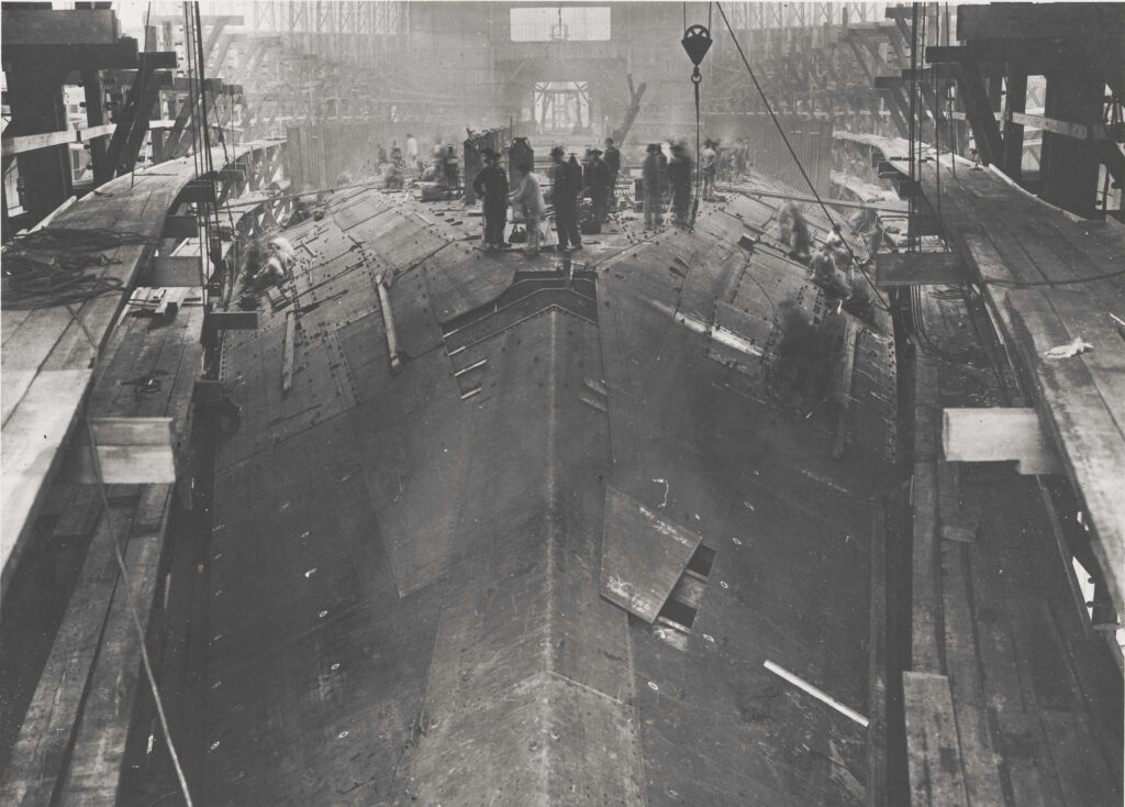 French Battleship Jean Bart (1911) under construction