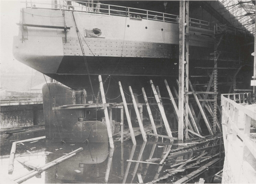 French Battleship Jean Bart (1911) under construction