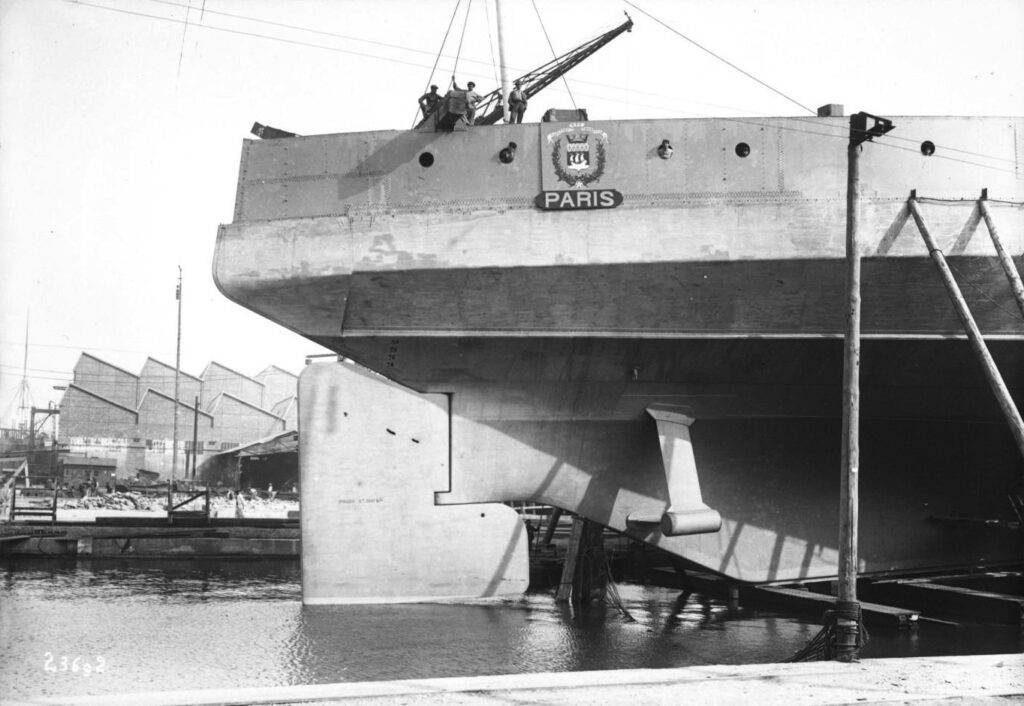 French Battleship Paris under construction