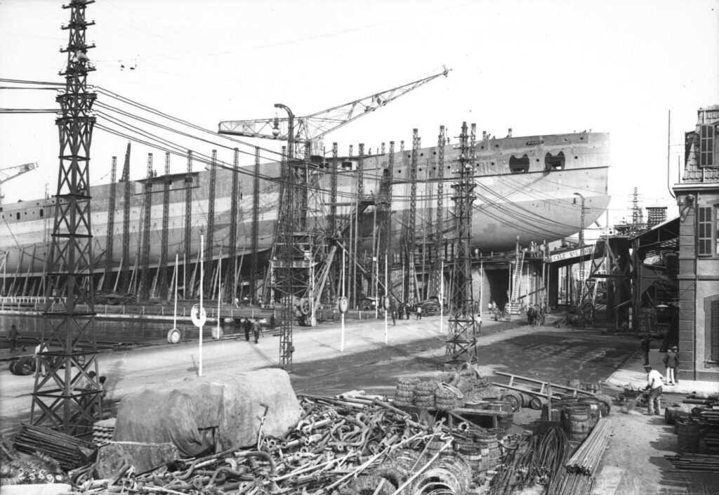 French Battleship Paris under construction