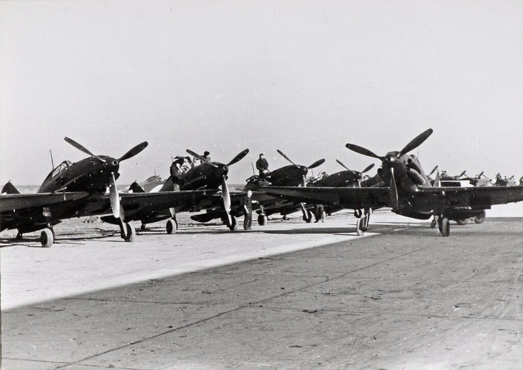 Line-up of Reggiane Re.2005 Sagittario fighters