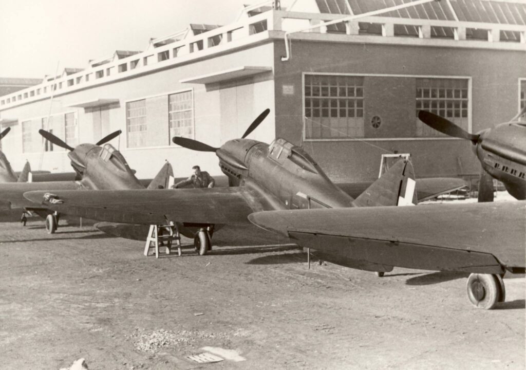 Line-up of Reggiane Re.2005 Sagittario fighters