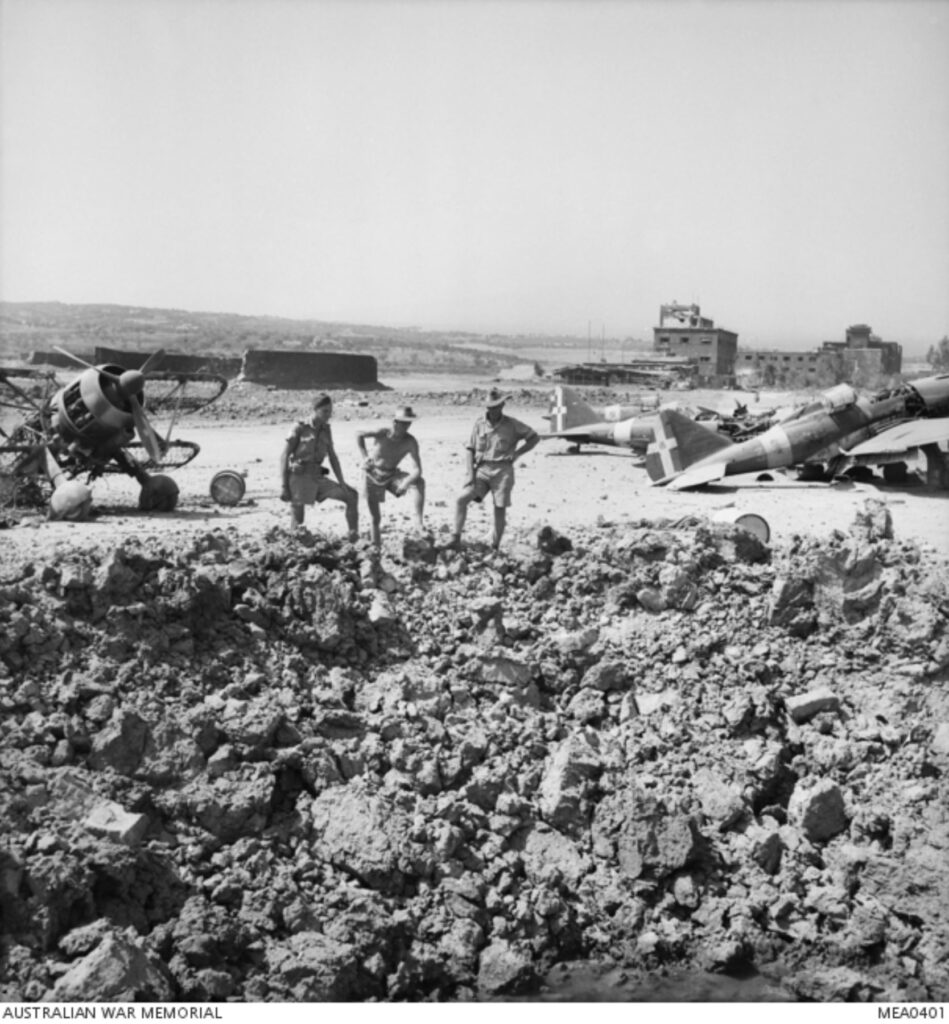 Damaged Reggiane Re2005 Sagittario at Catania Sicily Italy July 1943 after being taken over by the Allies