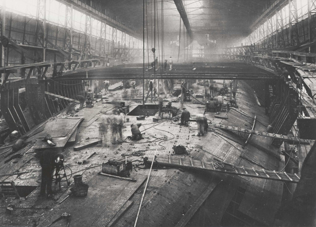 French Battleship Jean Bart (1911) under construction