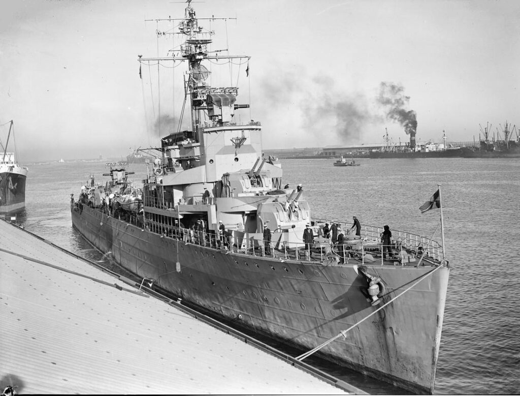 HNLMS Jacob van Heemskerck in Freemantle Western Australia 1946