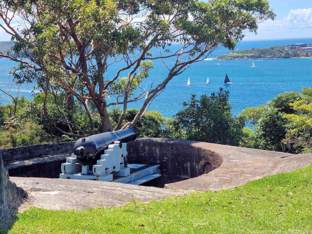 Cannon emplacement overlooking Sydney Harbour at Georges Head