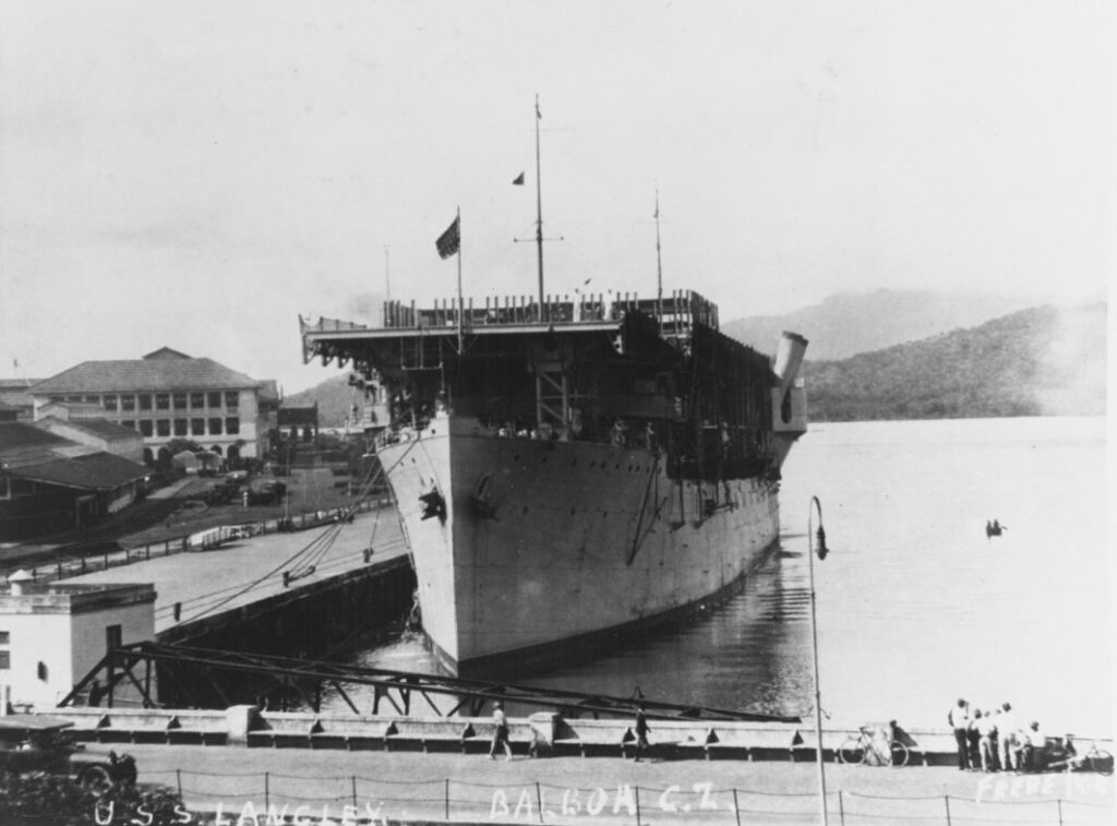 USS Langley CV-1 Balboa in the Panama Canal zone, 1924