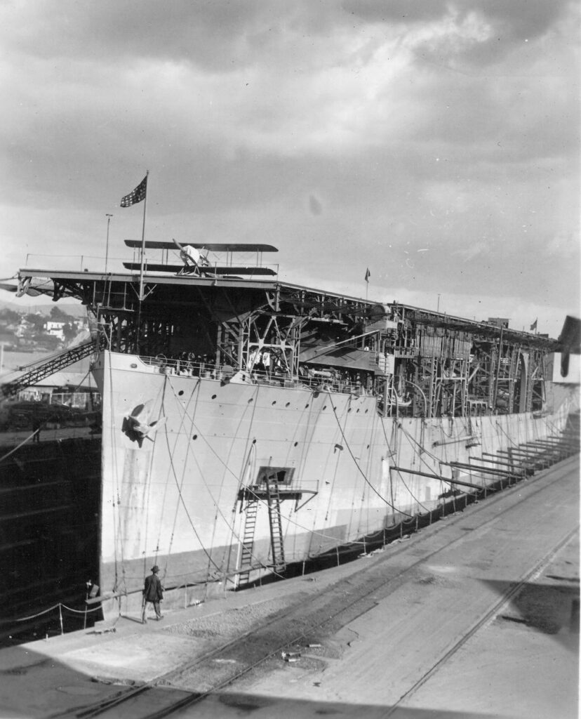 USS Langley CV-1 at Mare Island, c1927