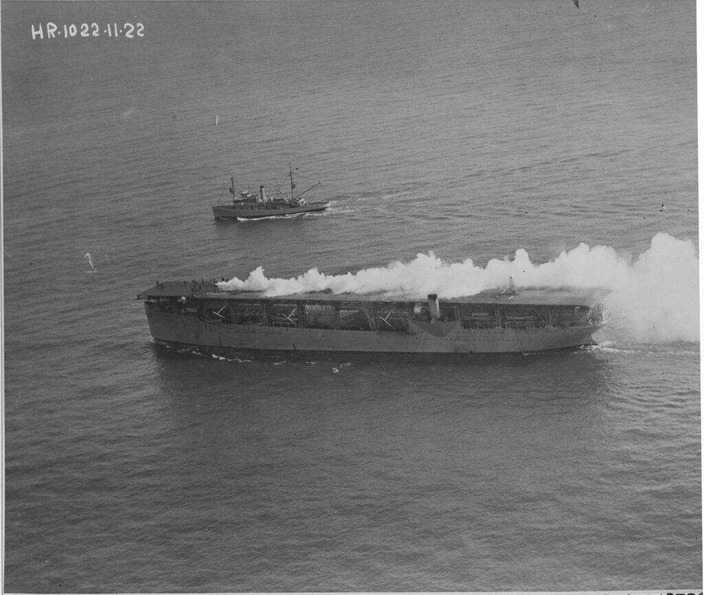 USS Langley CV-1 Hampton Roads, Virginia, 1 October 1922