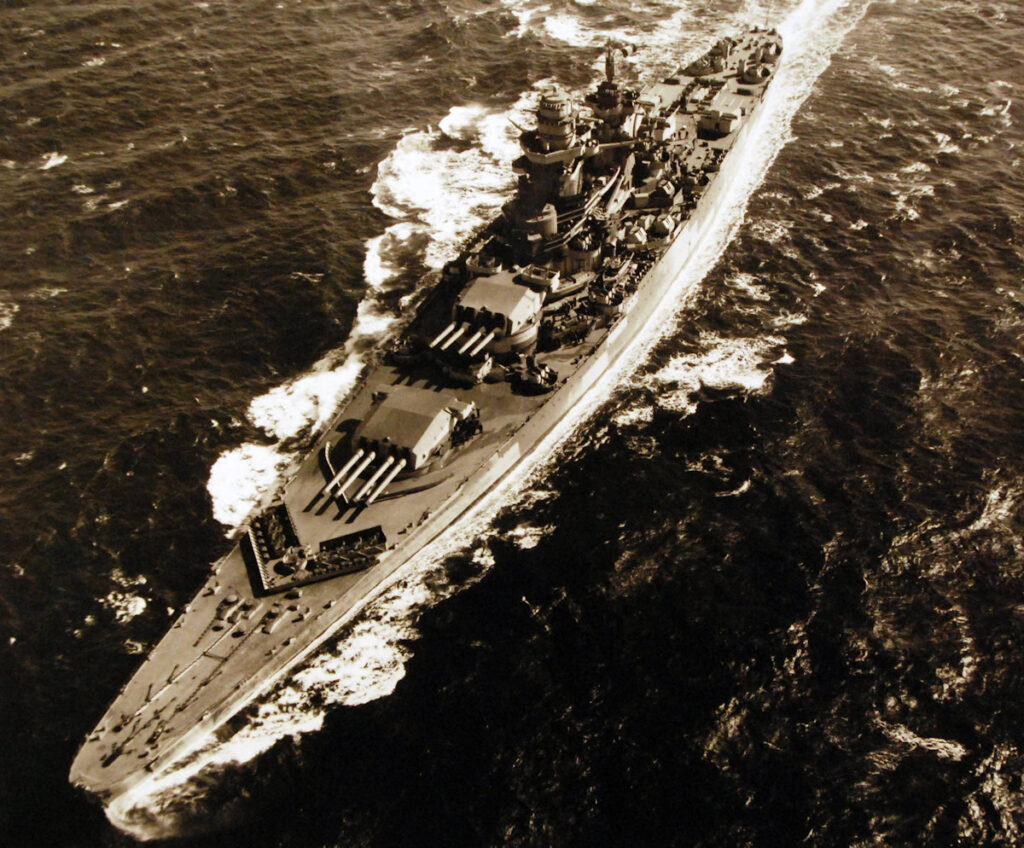 Richelieu during trials after her refit in New York, 25 September 1943