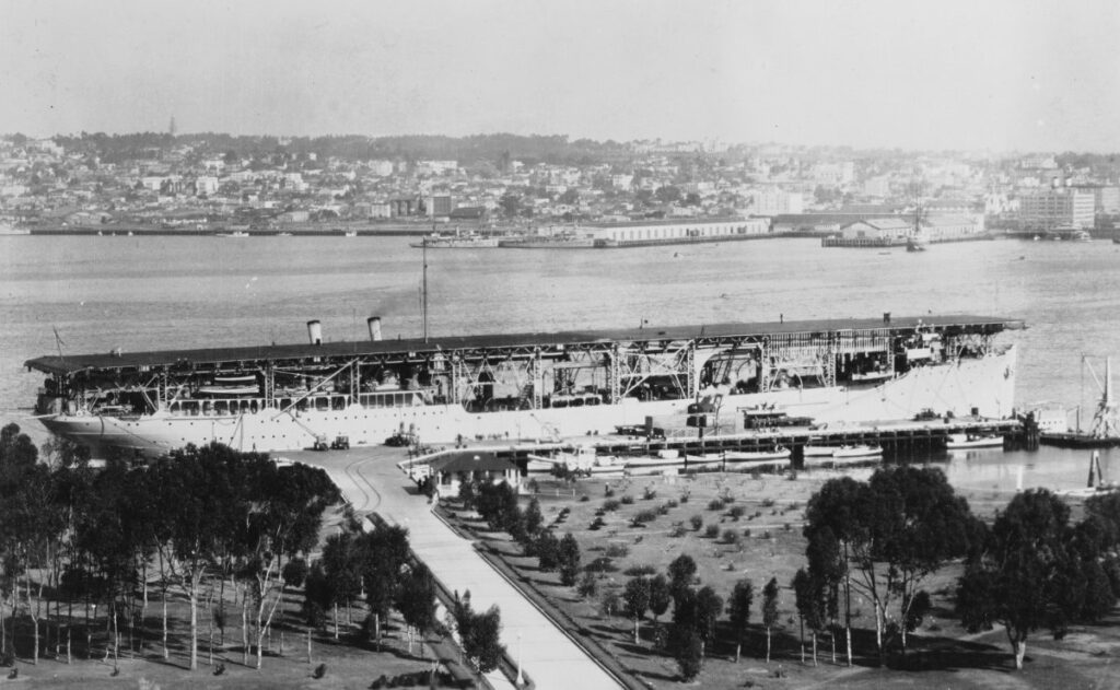 USS Langley CV-1 San Diego, California, in 1924