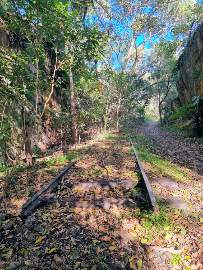 Remains of the old tracks in the tramway cutting Balmoral Beach