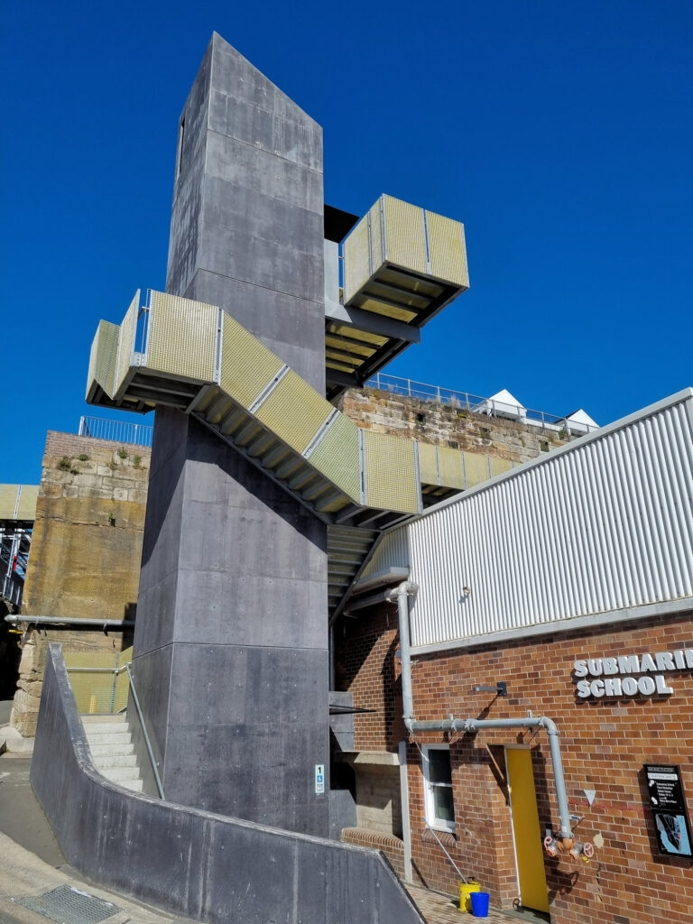 Lift and stairs to the to of the cliff