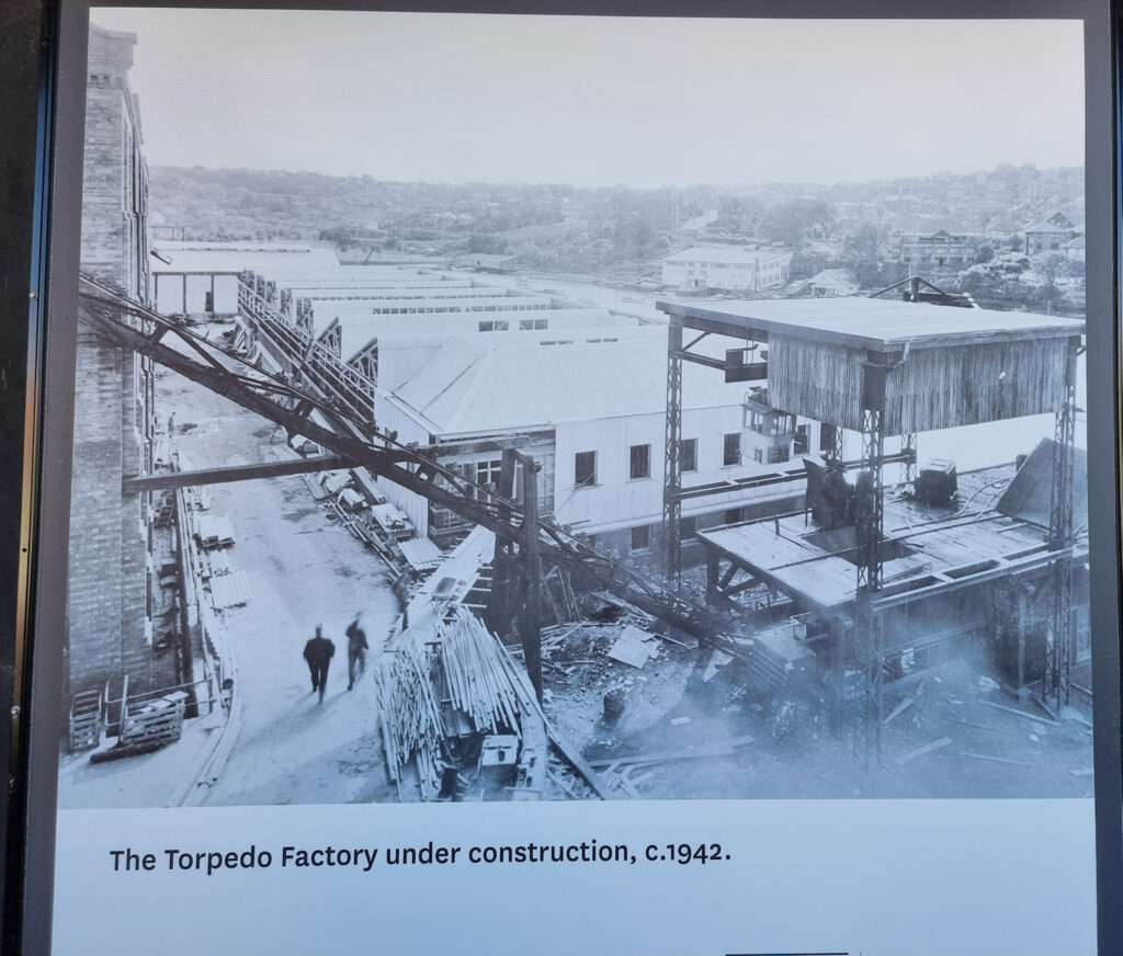 Information board showing the old torpedo factory