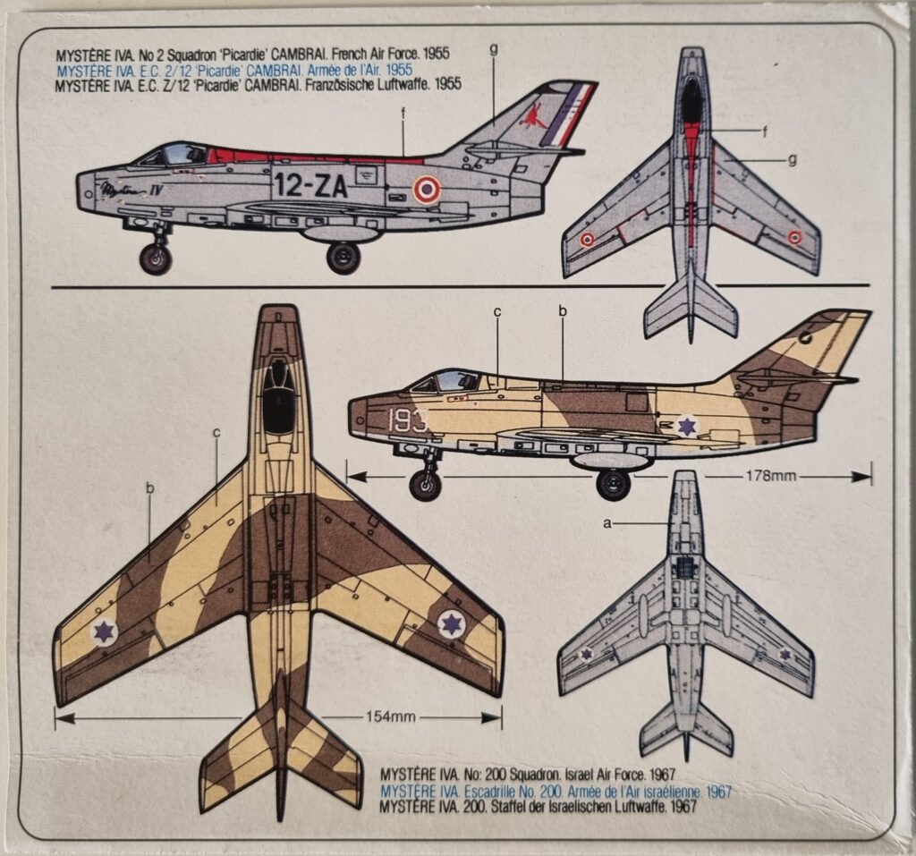 Dassault Mystere IV.A Matchbox Painting Guide