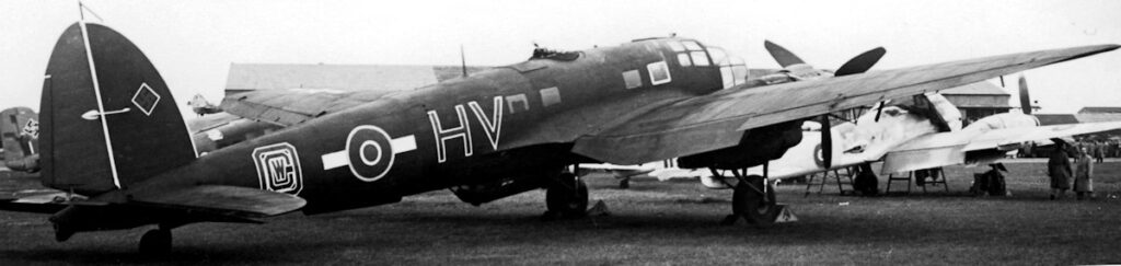 Heinkel He 111 H-20 originally in US custardy passed on to RAF. Note roundel that has overpainted the US star