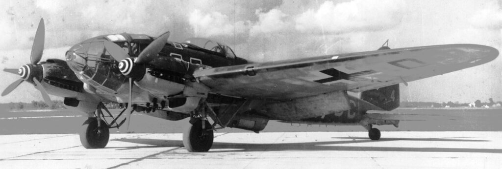 Captured Heinkel He 111H-16, (Wk. Nr. 8433), 2B+DC still in Luftwaffe colours