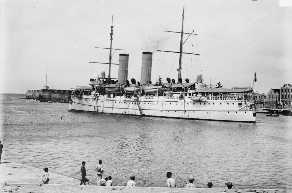 HNLMS Utrecht at Curacao 12 May 1908