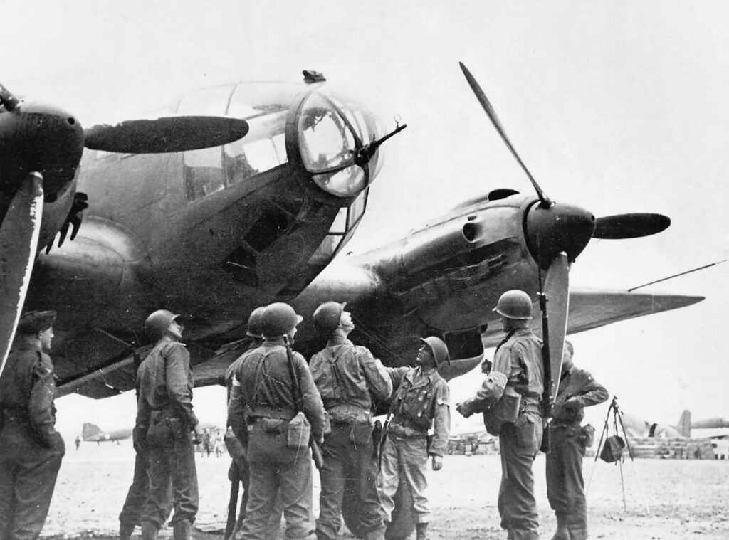 Heinkel He 111H-16, (Wk. Nr. 8433), 2B+DC just after being captured