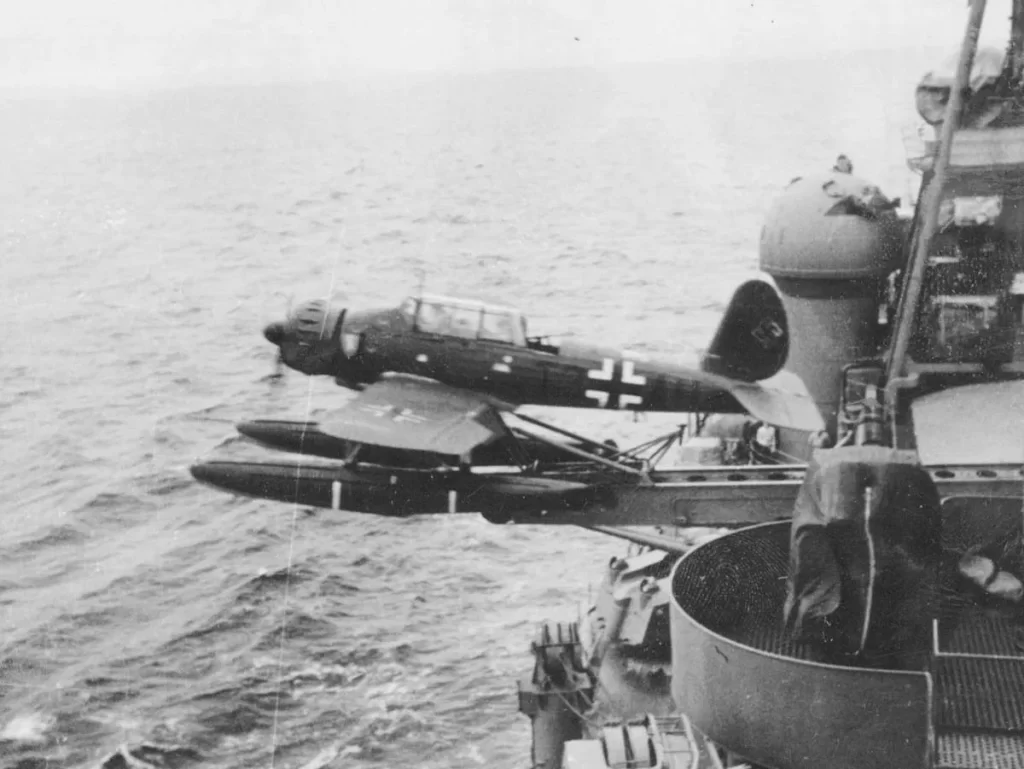 Arado Ar 196 A being launched from KMS Bismarck