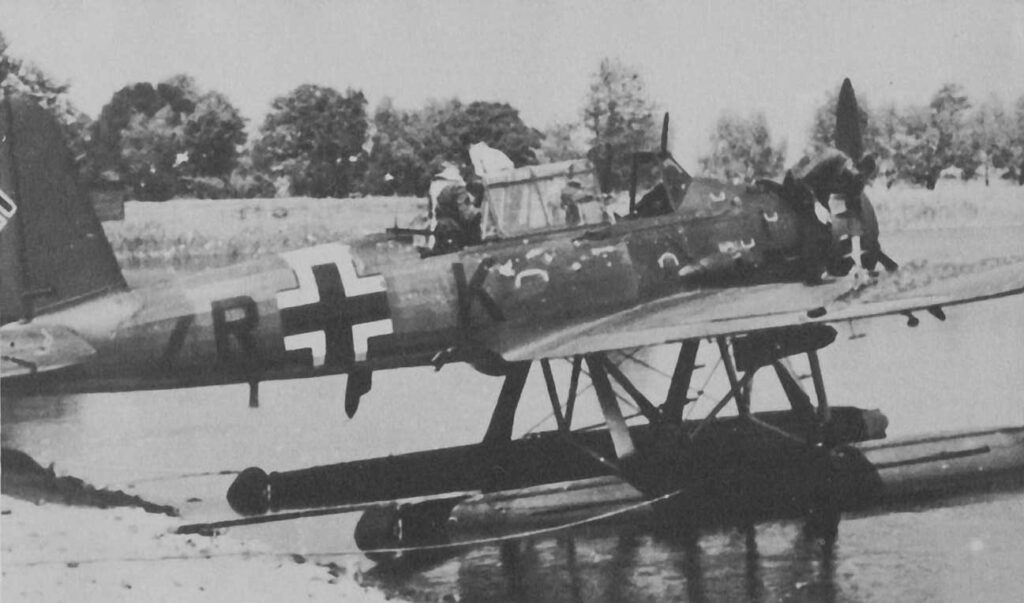 Arado Ar 196A-3 of 2.SAGr125 (7R+BK) Wrk.Nr. 100209 Being Freed From Camouflage Nets Before Flight Crete