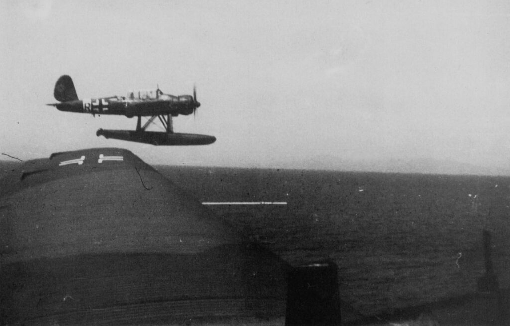 Arado Ar 196A-3 of SAGr125 (7R+xx) in Flight Over Mediterranean Sea 1941