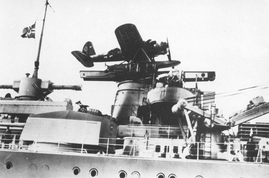 Arado Ar 196A on its catapult aboard KMS Gneisenau