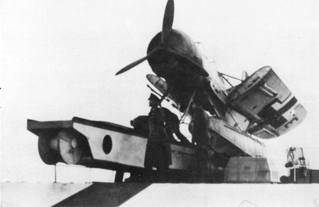 Arado Ar 196A on its catapult aboard KMS Gneisenau