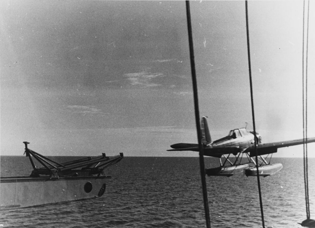 Arado Ar 196 launching from KMS Gneisnau during 1940