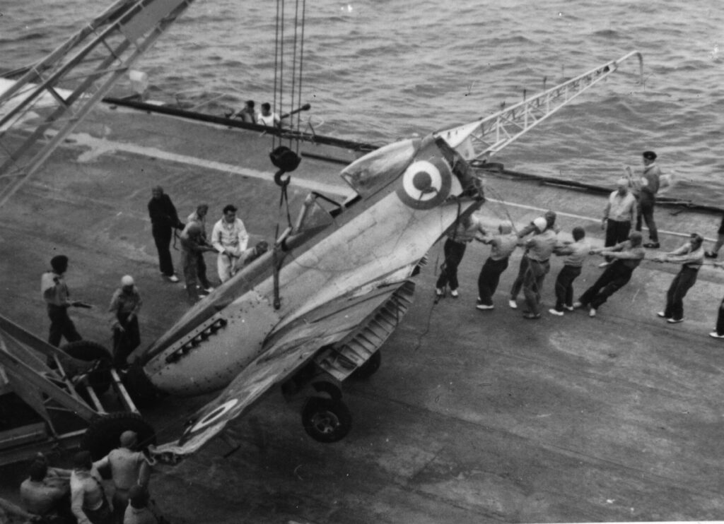 Supermarine Seafire FR.Mk.47 of 800 Squadron crash on HMS Triumph