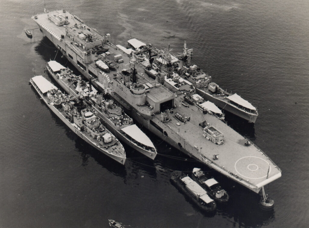 HMS Triumph as a heavy maintenance ship