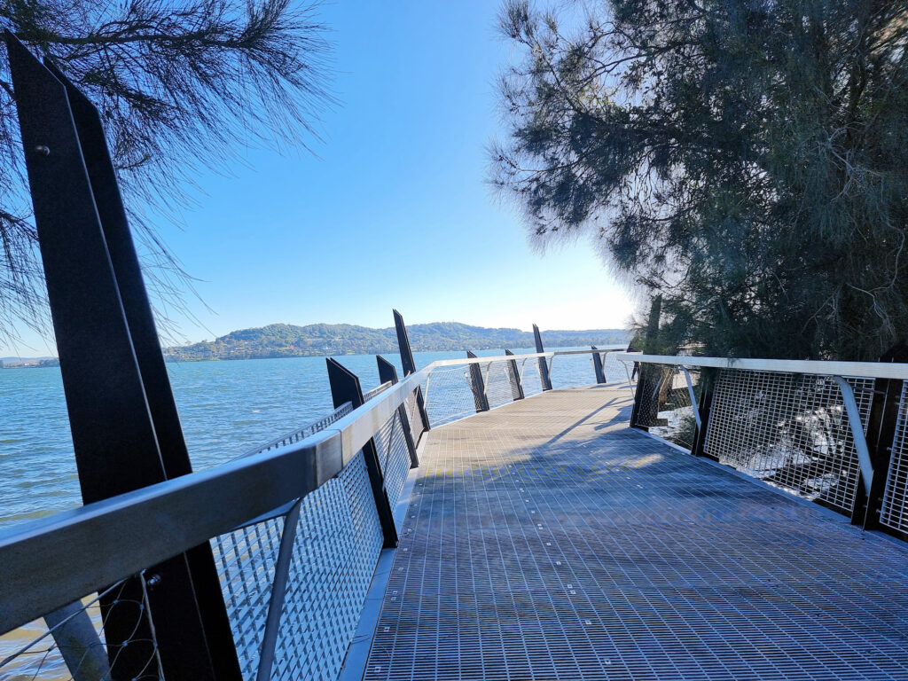 Walking and cycling track extending over Lake Macquarie