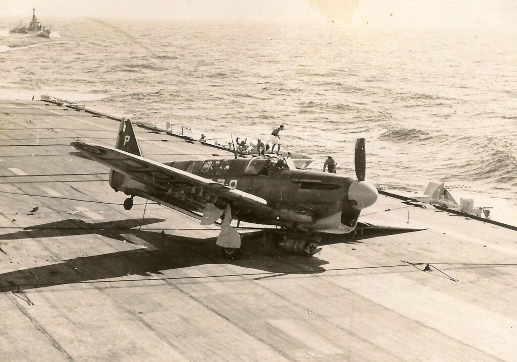 Fairey Firefly crash on HMS Triumph