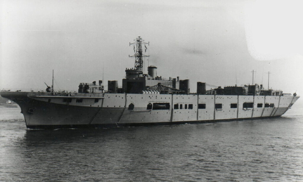 HMS Triumph as a heavy maintenance ship