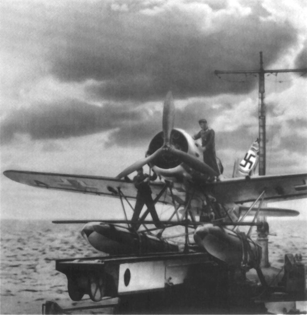 Arado Ar 196A being prepared for a catapult launch