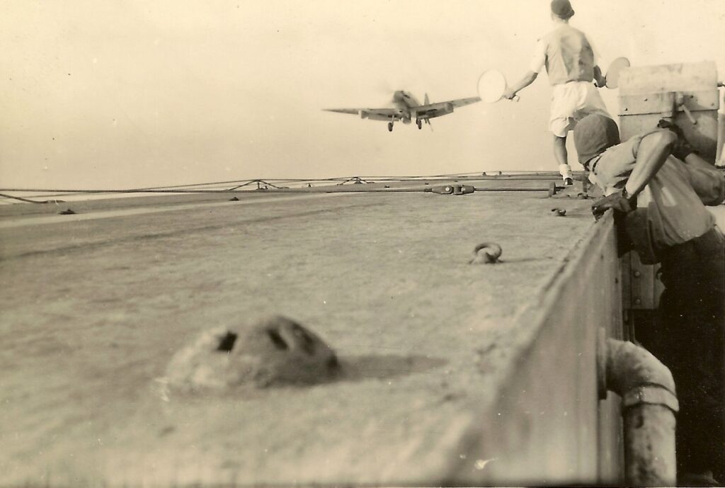 Supermarine Seafire F.Mk.XVII landing on HMS Triumph