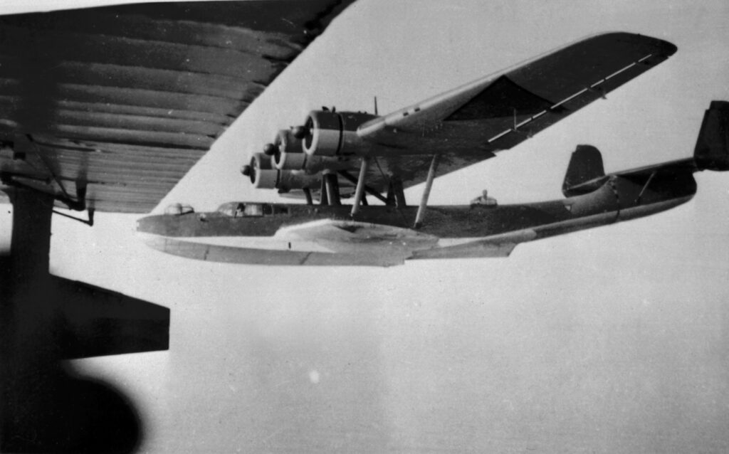 Netherlands Air Force Dornier Do 24K at Sourabaya. Photographed from an RNZAF Singapore on the way to Fiji.