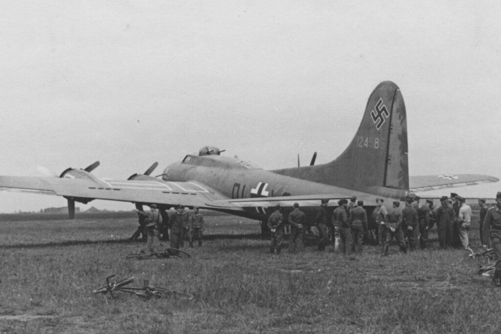 Captured Boeing B-17F 41-24585 Wulfe Hound pictured while touring Luftwaffe airfields in July 1943