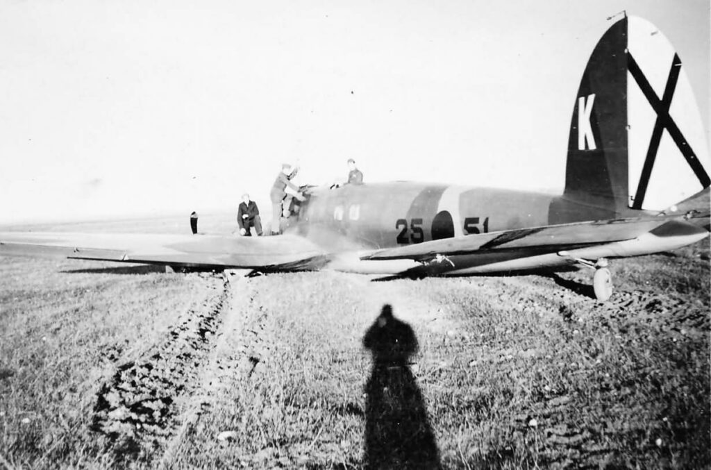 Crashed Heinkel He 111 B-2, coded 25-51 of Legion Condor 1936