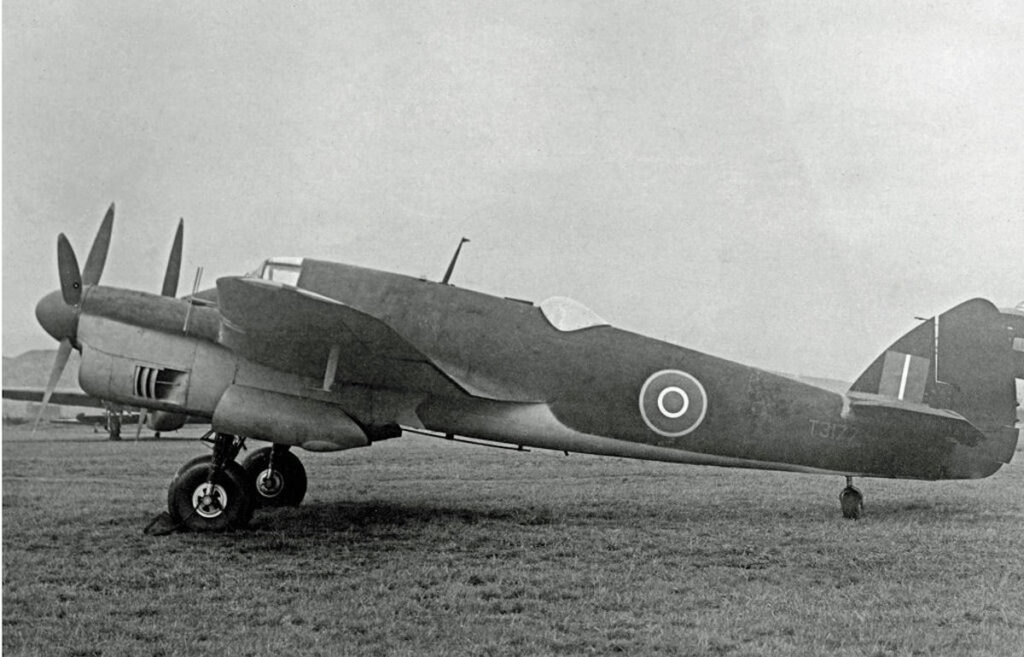 Bristol Beaufighter T3177 of B-Flight of the Armament Test Squadron, used by Rolls Royce for flight tests of the Griffon IIB engine. In July 1943